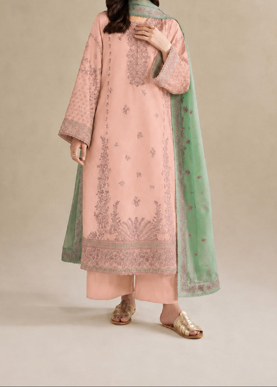 Grace S1590-Embroidered 3pc Lawn Dress With Printed Lawn Dupatta.