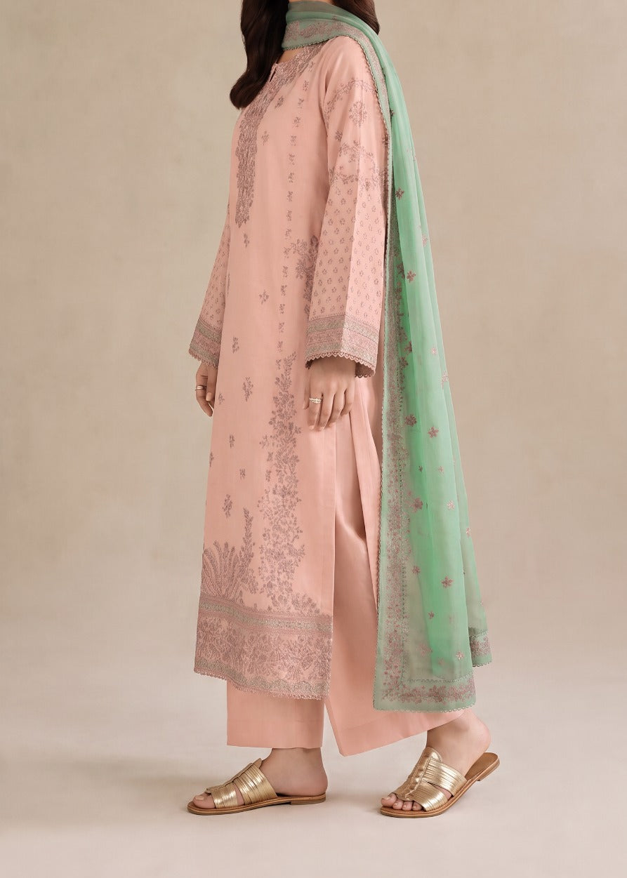 Grace S1590-Embroidered 3pc Lawn Dress With Printed Lawn Dupatta.