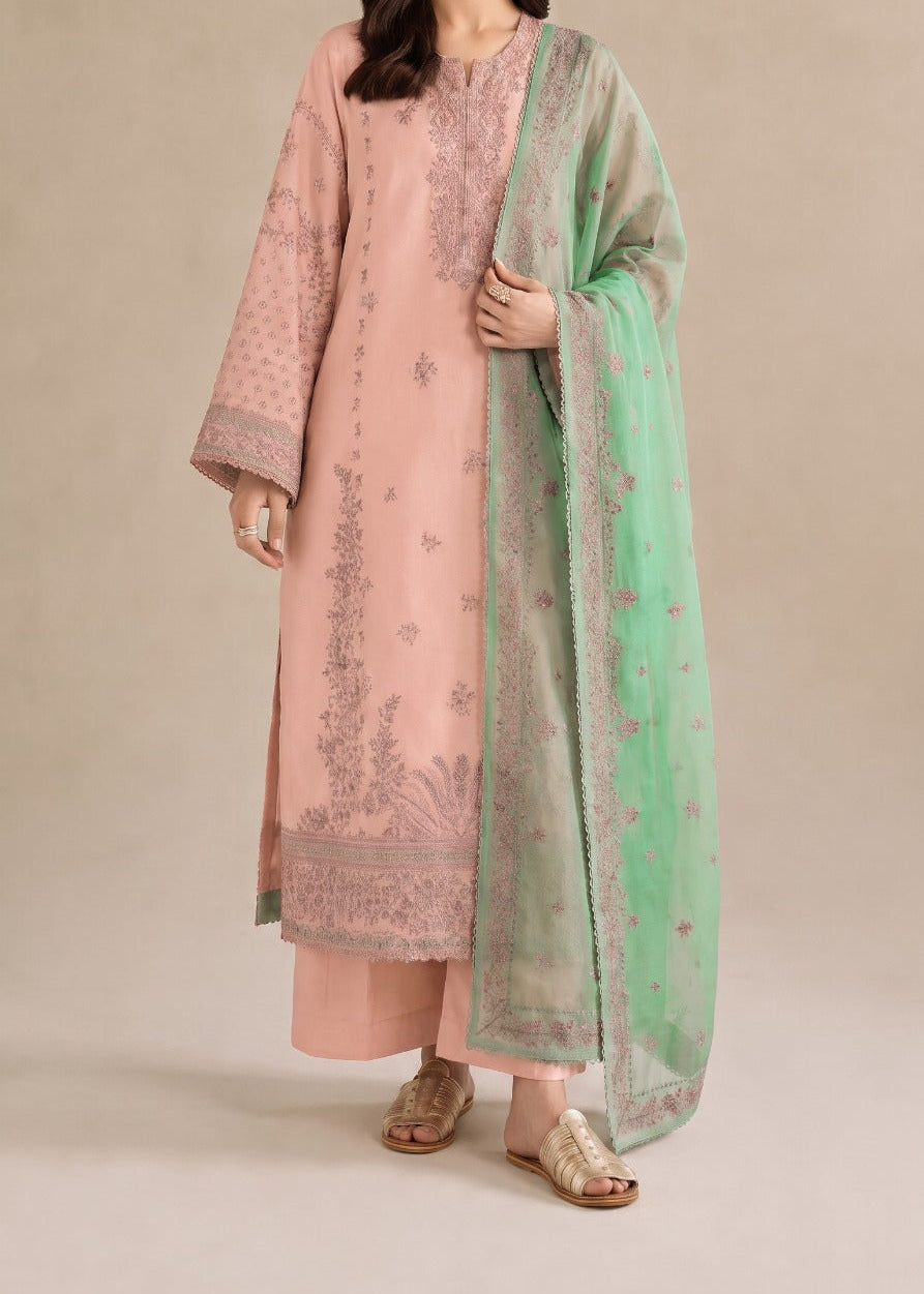 Grace S1590-Embroidered 3pc Lawn Dress With Printed Lawn Dupatta.