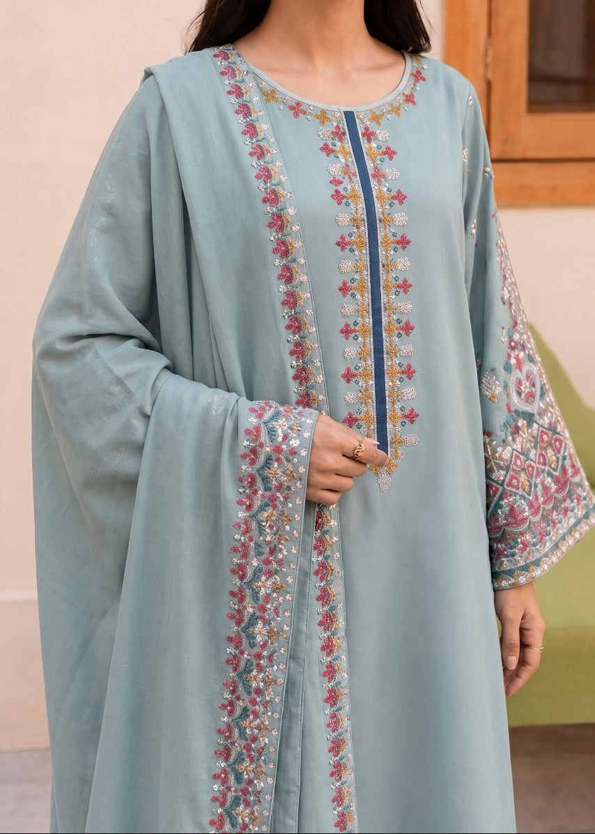 Grace S1591-Embroidered 3pc Lawn Dress With Embroidered chiffon Dupatta.
