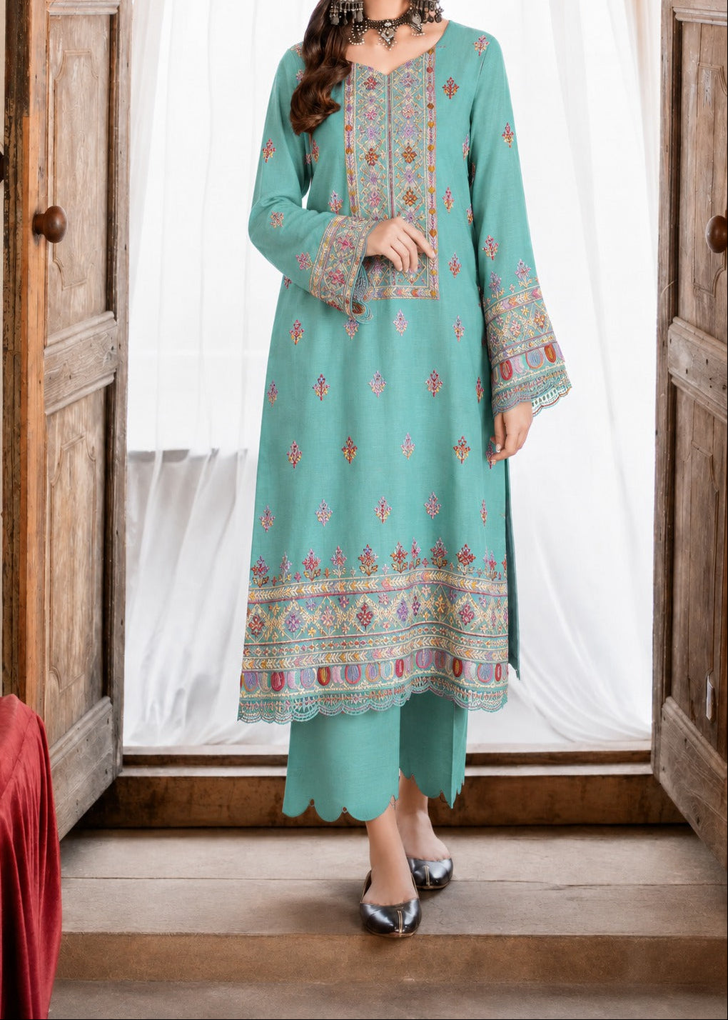 Grace S1594-Embroidered 2pc Lawn Dress.