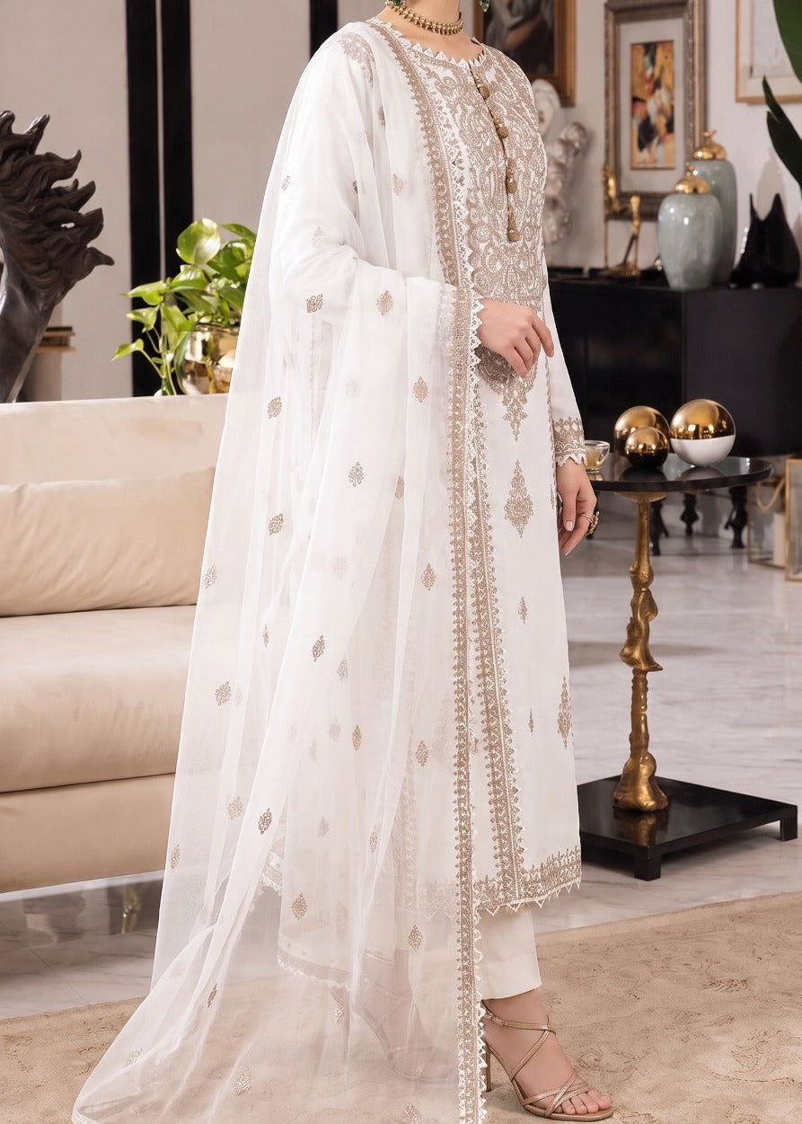 Grace S1605 - Embroidered 3pc Lawn Dress With Embroidered Chiffon Dupatta.