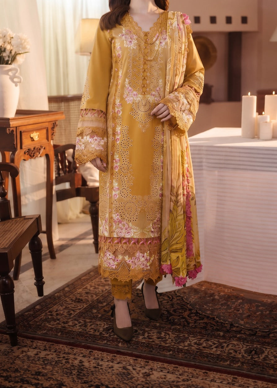 Grace S1608 - Embroidered 3pc CHIKANKARI Lawn Dress With Printed Lawn Dupatta.