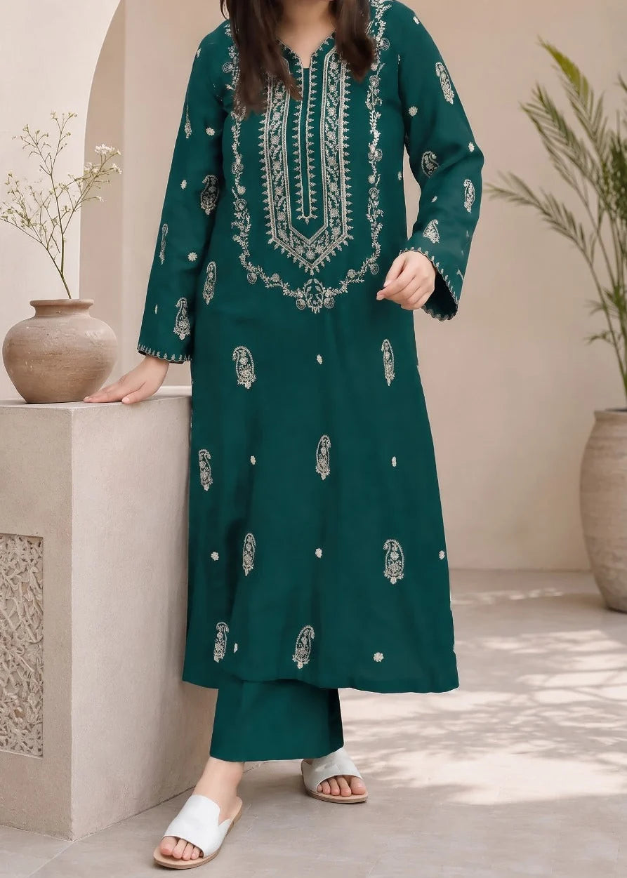 Grace Z-(W1031) - Stitched Embroidered 2pc Marina Dress.