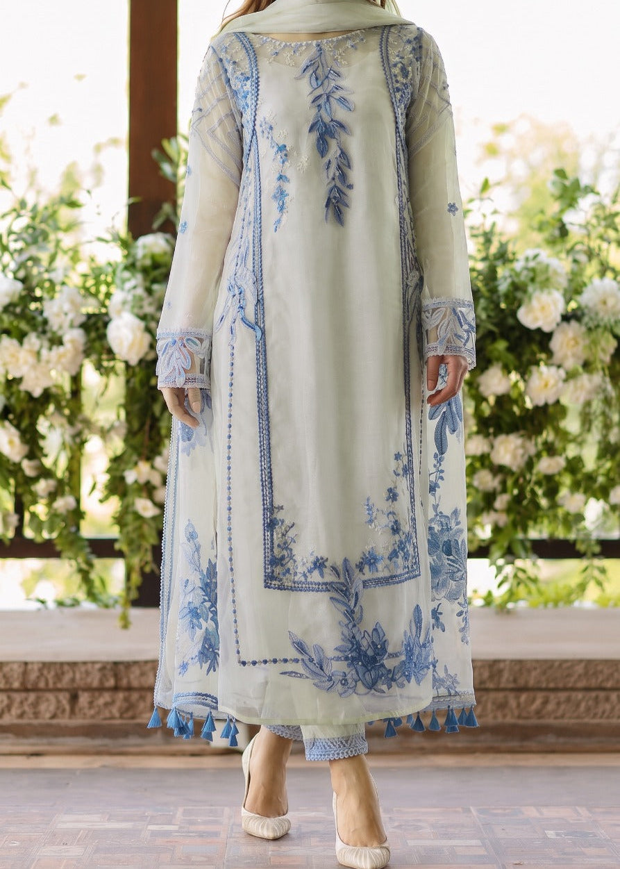 Grace S1603-Embroidered 3pc Lawn Dress With Embroidered Chiffon Dupatta .
