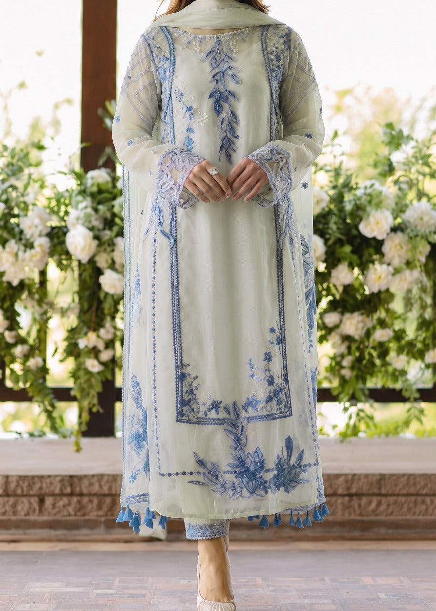 Grace S1603-Embroidered 3pc Lawn Dress With Embroidered Chiffon Dupatta .