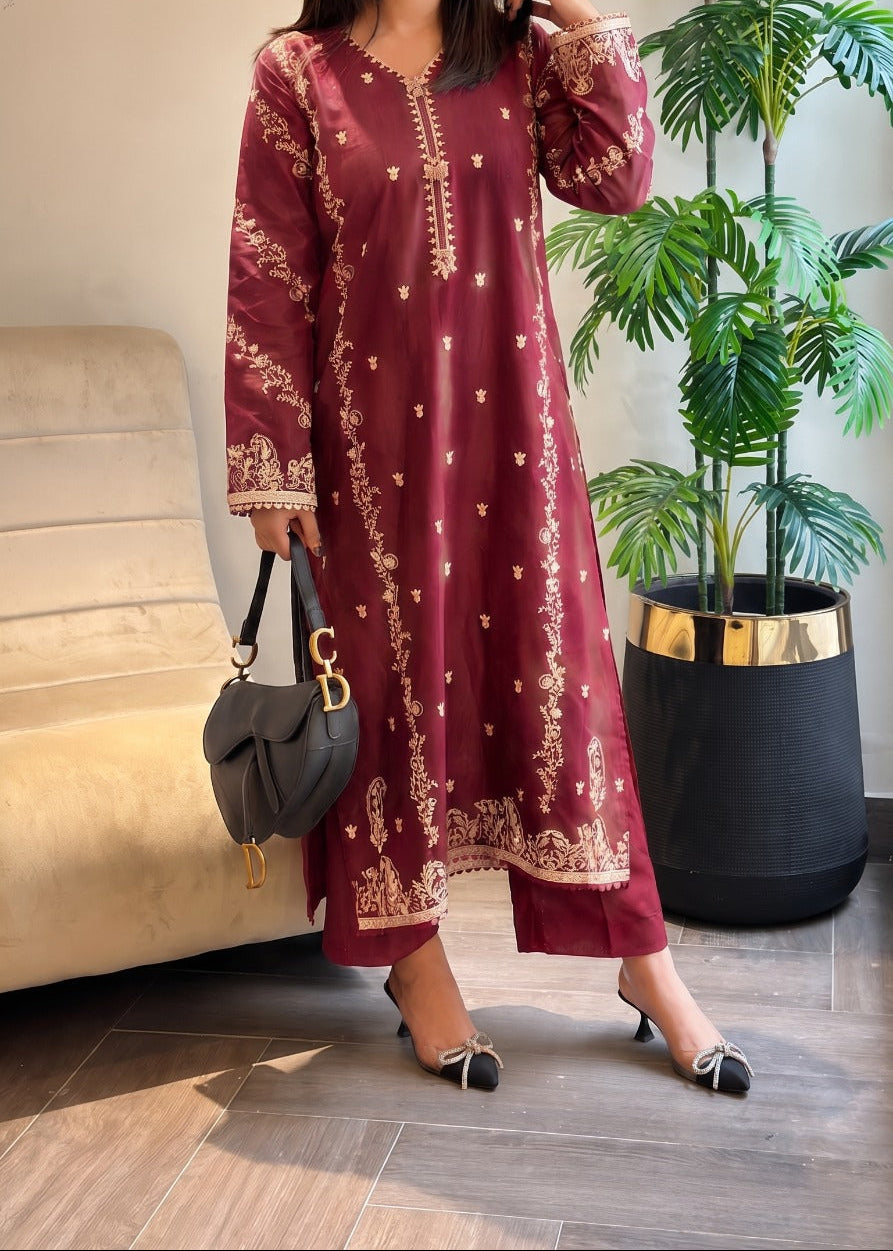 Grace S1613-Embroidered 2pc Lawn Dress.
