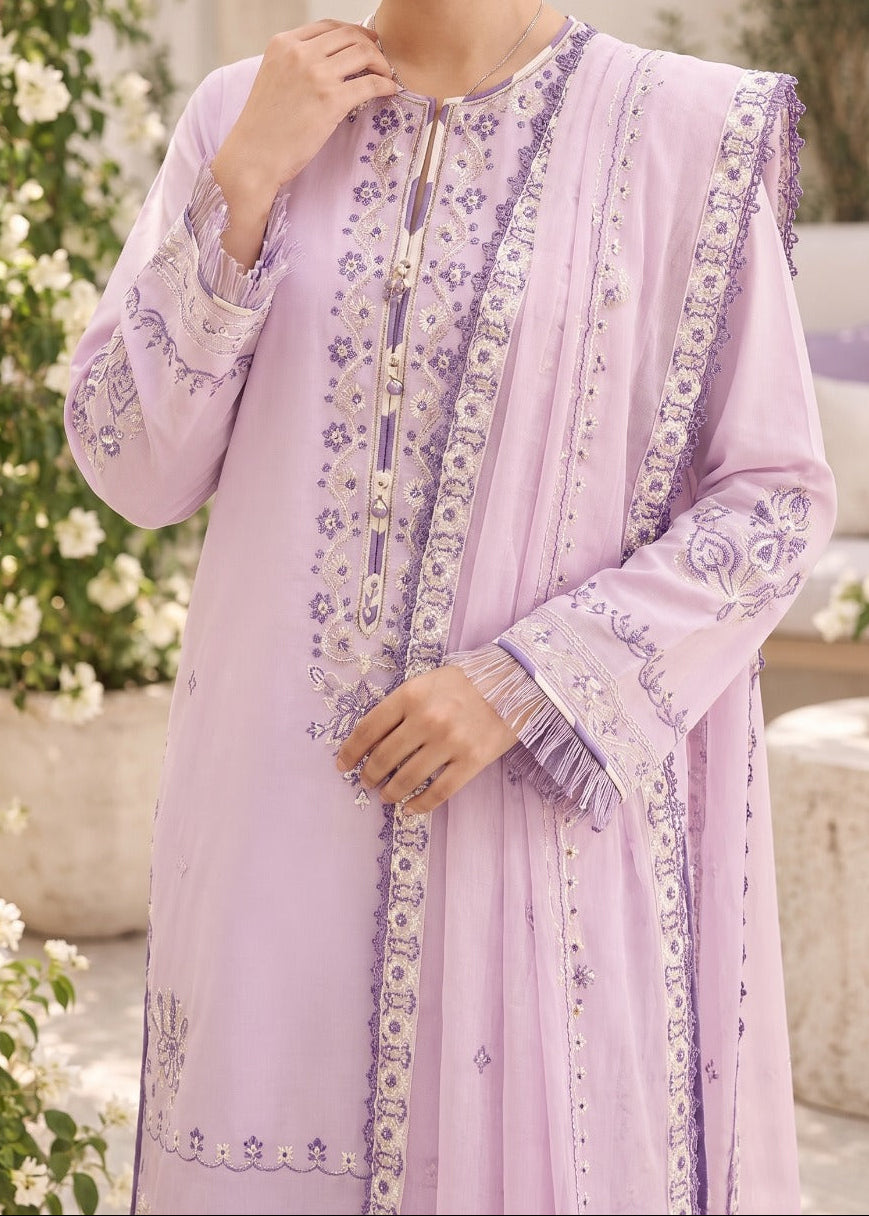 Grace S1616 - Embroidered 3pc Lawn Dress With Embroidered Khadi Net Dupatta.