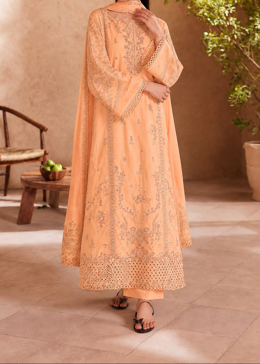Grace S1623 - Embroidered 3pc Lawn Dress With Embroidered Chiffon Dupatta.