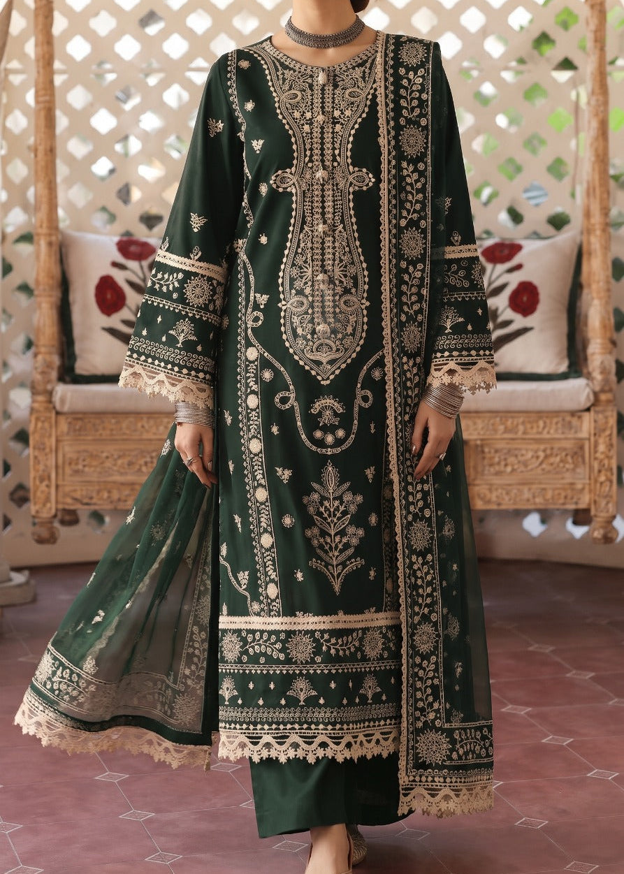 Grace W1046 - Embroidered 3pc Marina Dress With Printed Shawl.