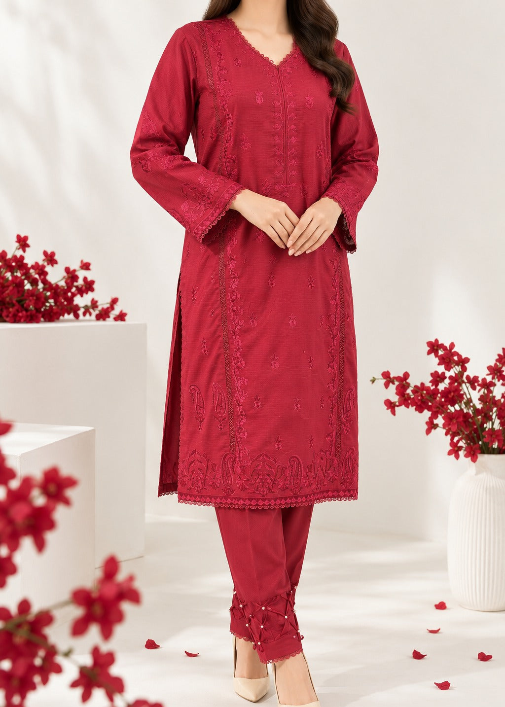 Grace S1613-Embroidered 2pc Lawn Dress.