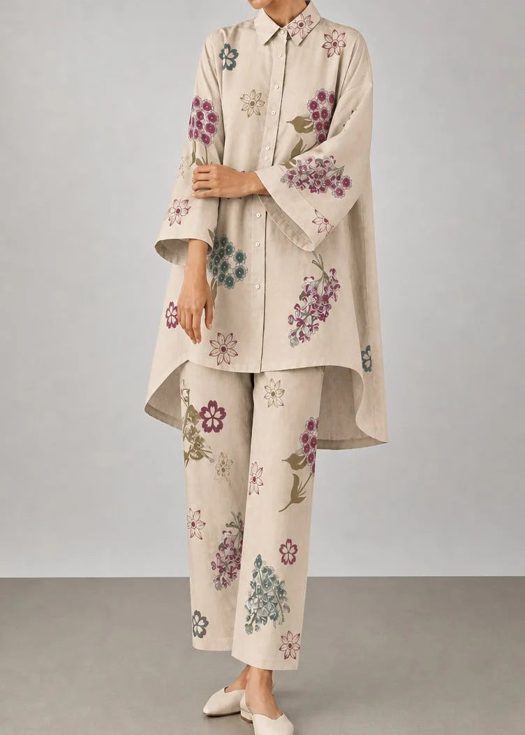 Grace Z-(W1062) - Stitched Digital Printed 2pc Silk Dress.