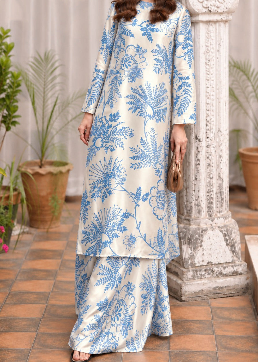 Grace W1065 - Digital Printed 2pc Silk Dress.
