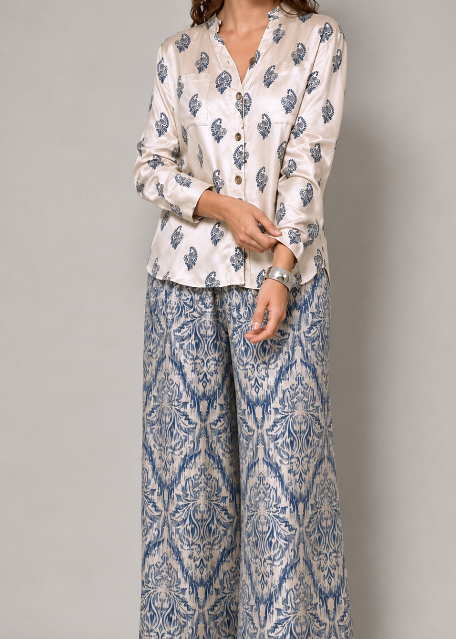 Grace W1070 - Digital Printed 2pc Silk Dress.