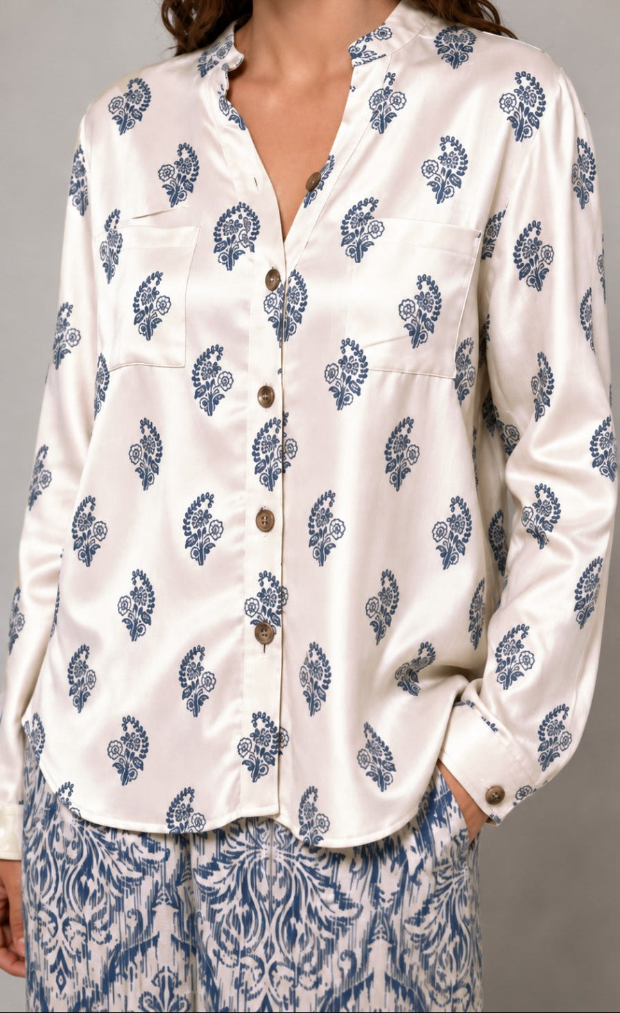 Grace W1070 - Digital Printed 2pc Silk Dress.