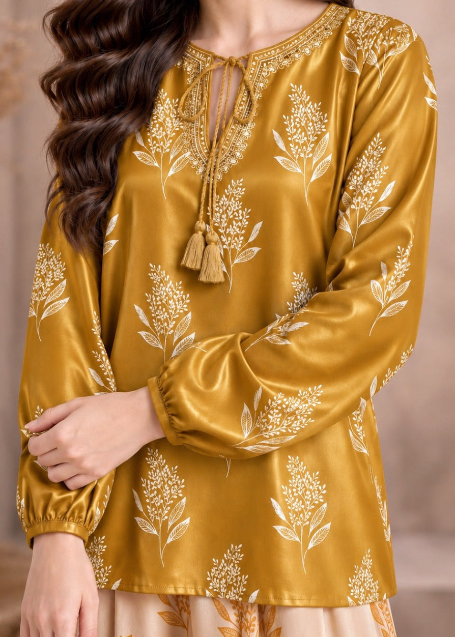 Grace W1060 - Digital Printed 2pc Silk Dress.