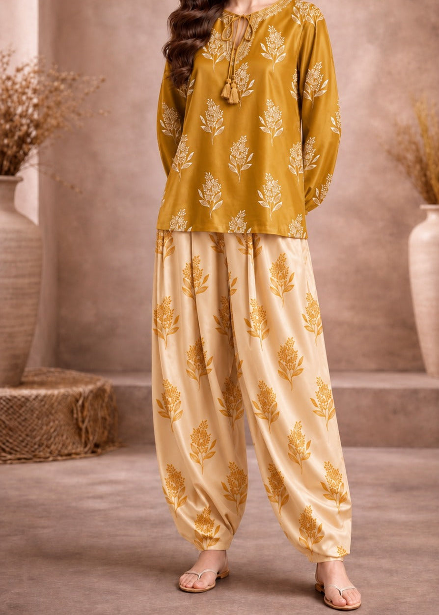Grace W1060 - Digital Printed 2pc Silk Dress.
