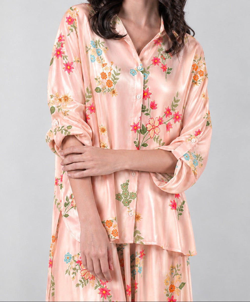 Grace W1066 - Digital Printed 2pc Silk Dress.