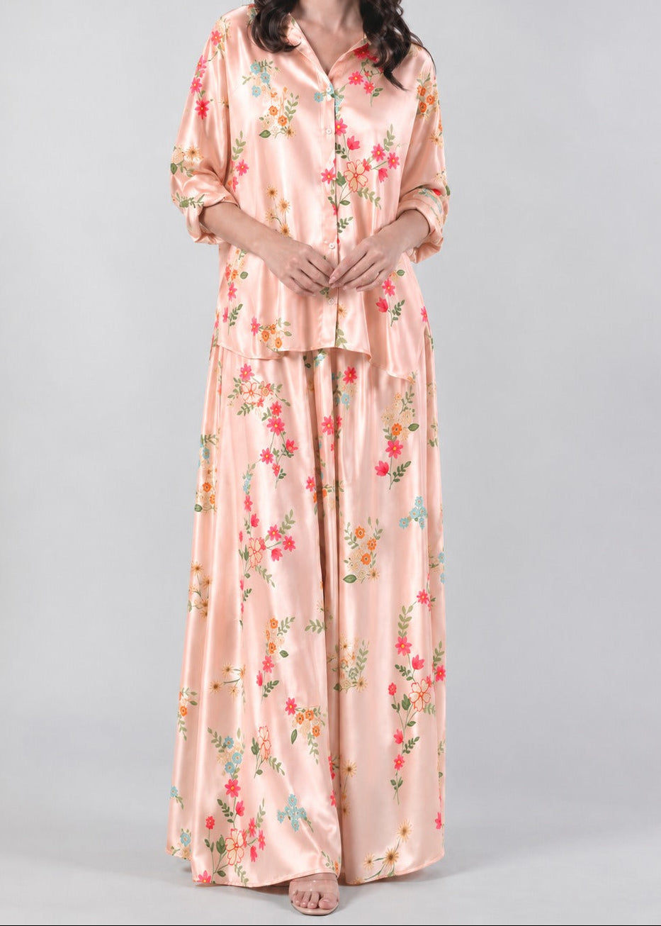 Grace W1066 - Digital Printed 2pc Silk Dress.