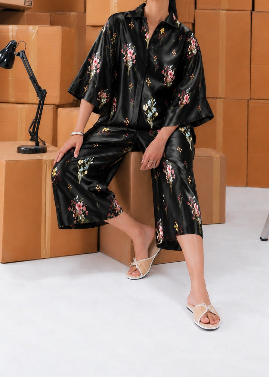 Grace W1068 - Digital Printed 2pc Silk Dress.