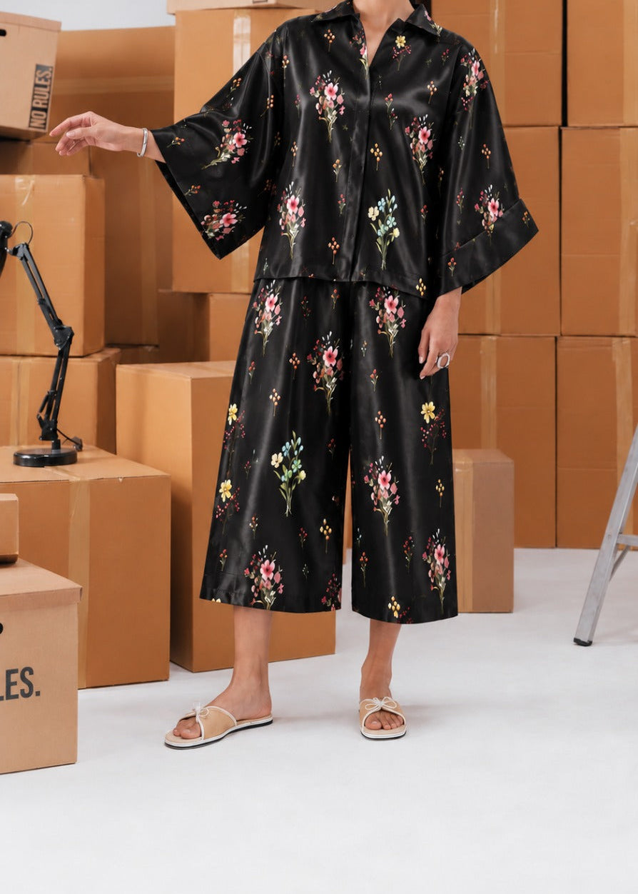 Grace W1068 - Digital Printed 2pc Silk Dress.