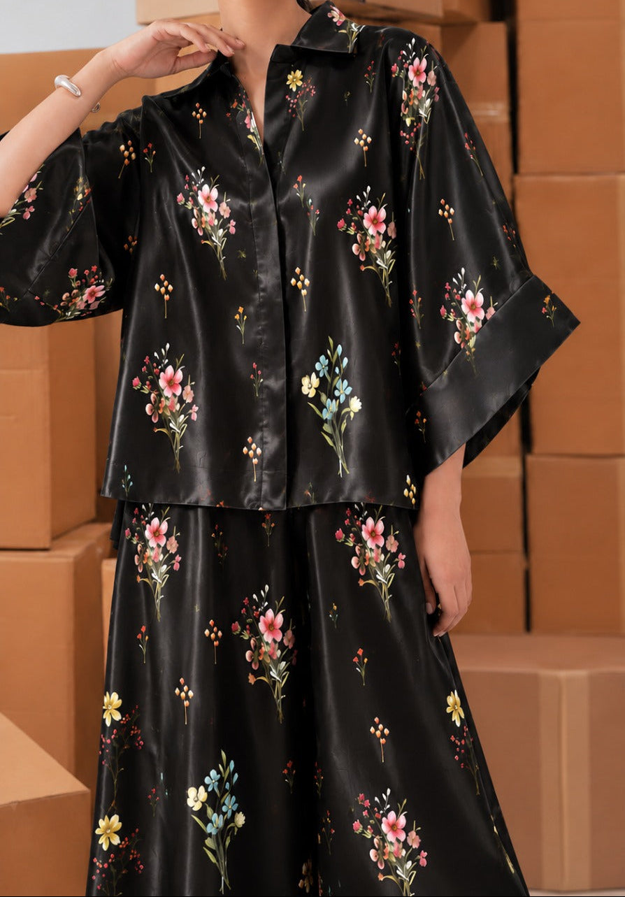 Grace W1068 - Digital Printed 2pc Silk Dress.
