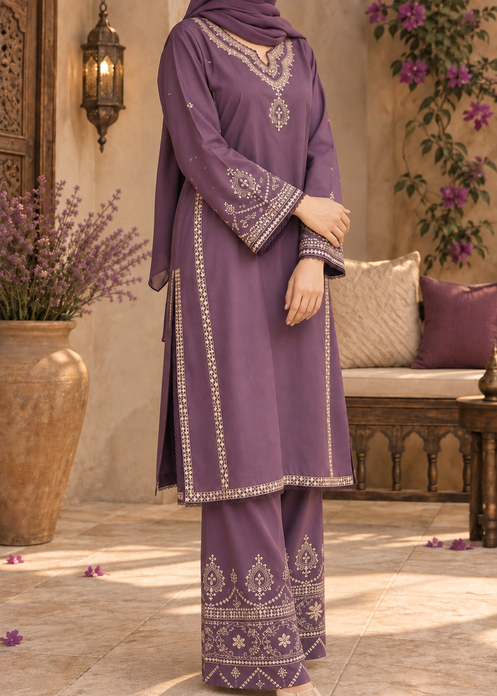 Grace W1025 - Embroidered Sequence 2pc Marina Dress.