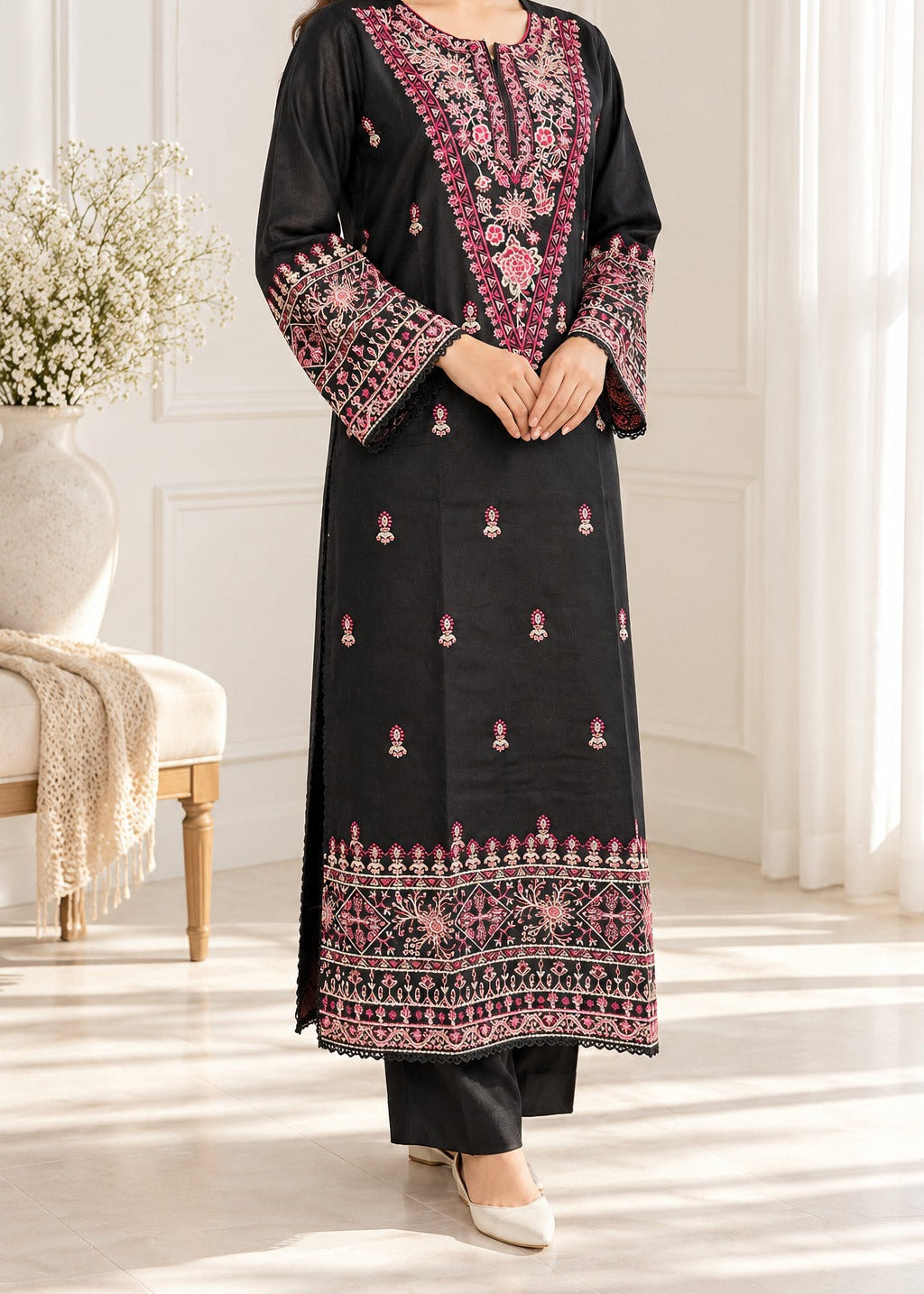 Grace S1633-Embroidered 2pc Lawn Dress.