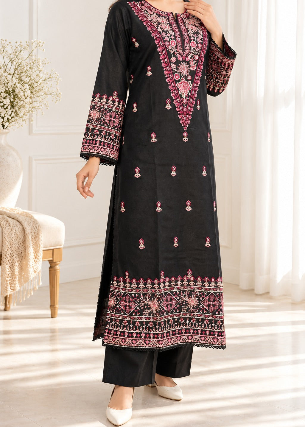 Grace S1633-Embroidered 2pc Lawn Dress.