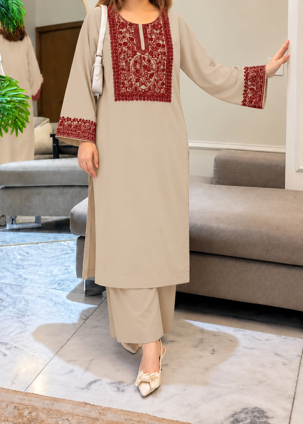 Grace W1130 - Embroidered 2pc Marina Dress.