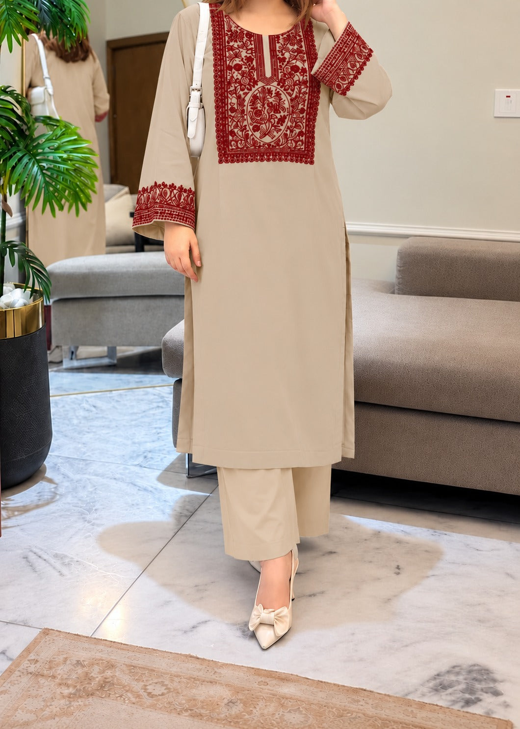 Grace W1130 - Embroidered 2pc Marina Dress.