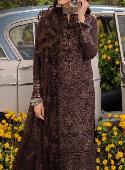 Grace S751-Embroidered 3pc lawn dress with Embroidered organza dupatta.