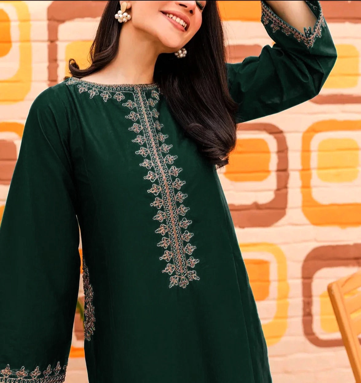 Grace S474-Embroidered 2pc lawn dress