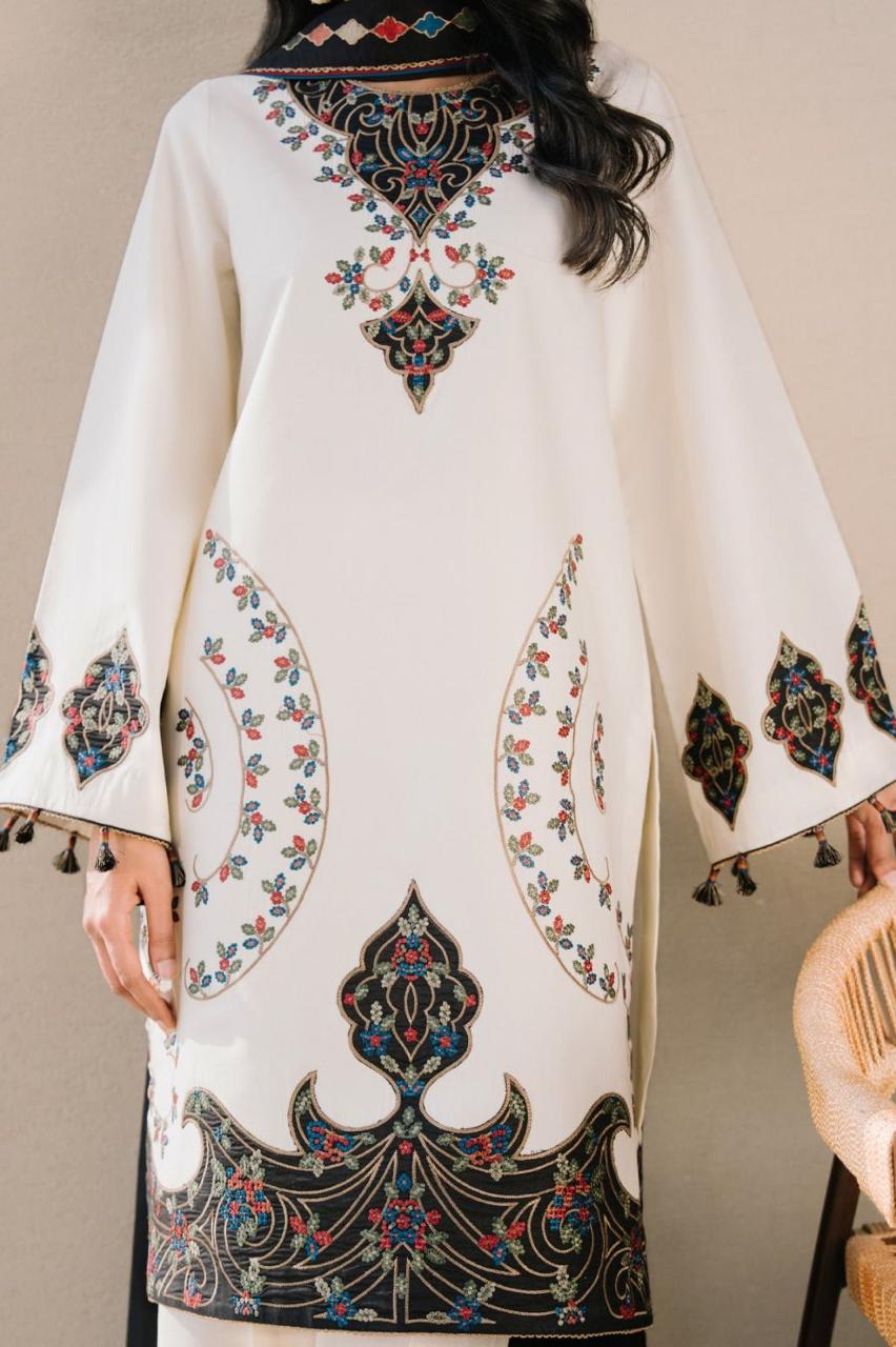 Grace S1202-Embroidered 3pc Lawn Dress With Embroidered Chiffon Dupatta.