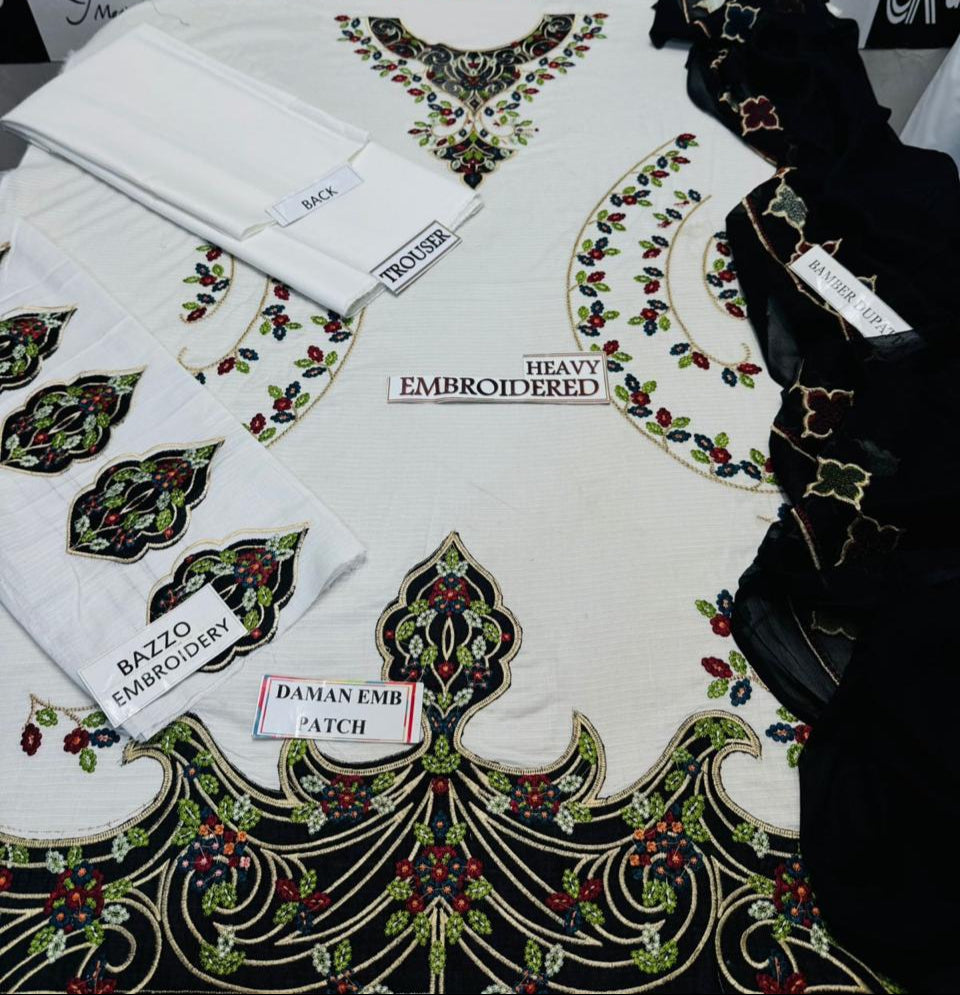 Grace S1202-Embroidered 3pc Lawn Dress With Embroidered Chiffon Dupatta.