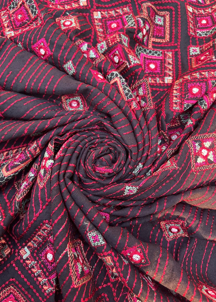 Sarinnah Premium D74-Luxury Formal Heavy Embroidered Karandi Shawl.