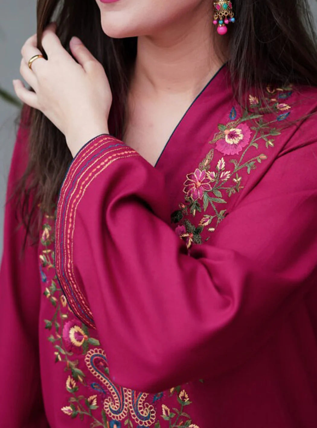 Grace Z-(W173)- Stitched Embroidered 2Pc Marina Dress.