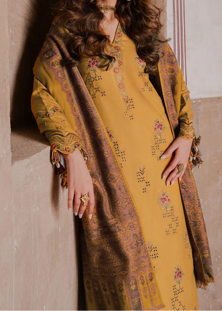 Grace W865-Embroidered 3pc Chikankari Marina Dress With Printed Shawl.