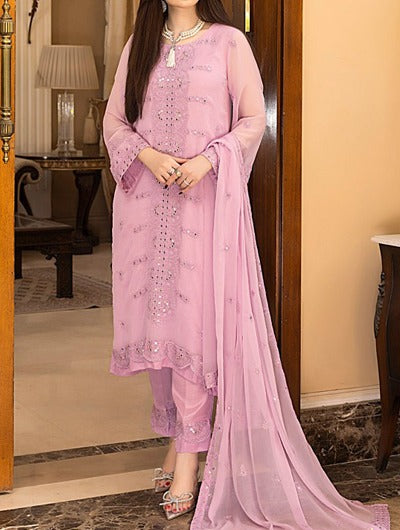 Purple Pale – Embroidered Chiffon Unstitched 3Pc Suit