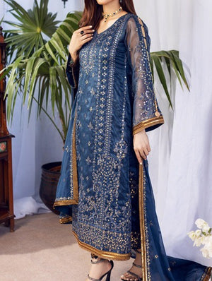 Chashm-E-Mast – Embroidered Silk Net Unstitched 3Pc Suit