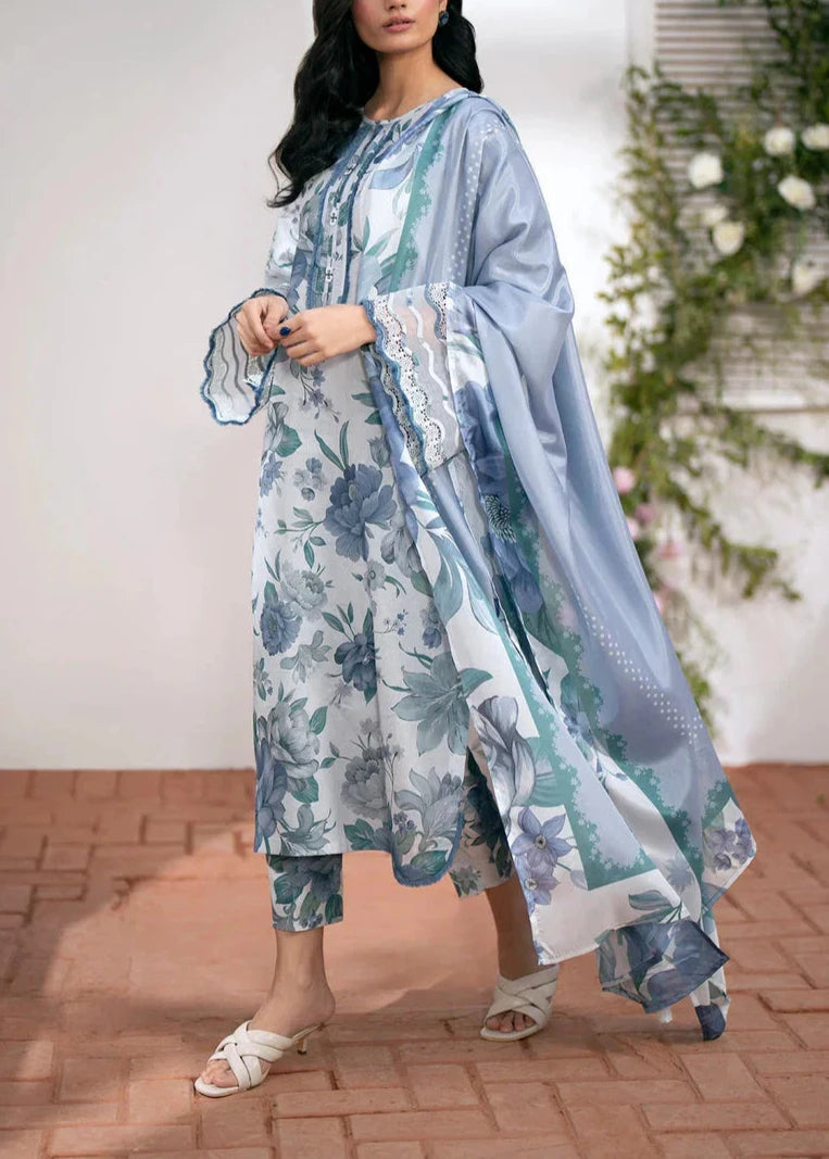 Grace W563-Printed 3pc karandi Dress With Printed karandi Shawl.