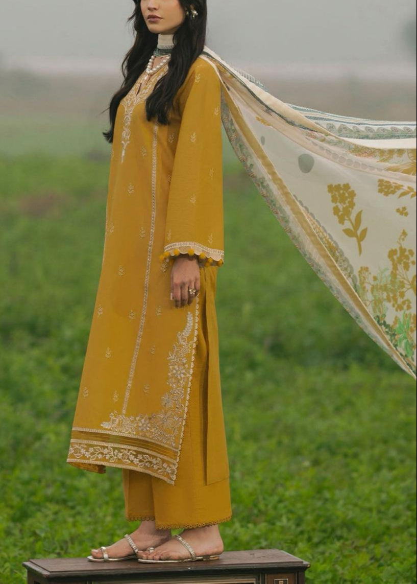 Grace S963-Embroidered 3PC Lawn Dress With Printed Munar Dupatta.