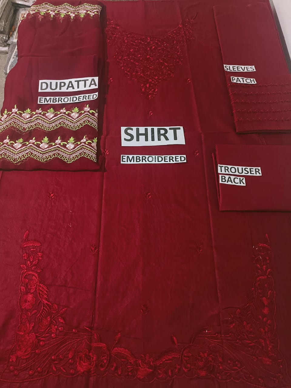 Grace S455-Embroidered 3pc lawn dress with embroidered chiffon dupatta.