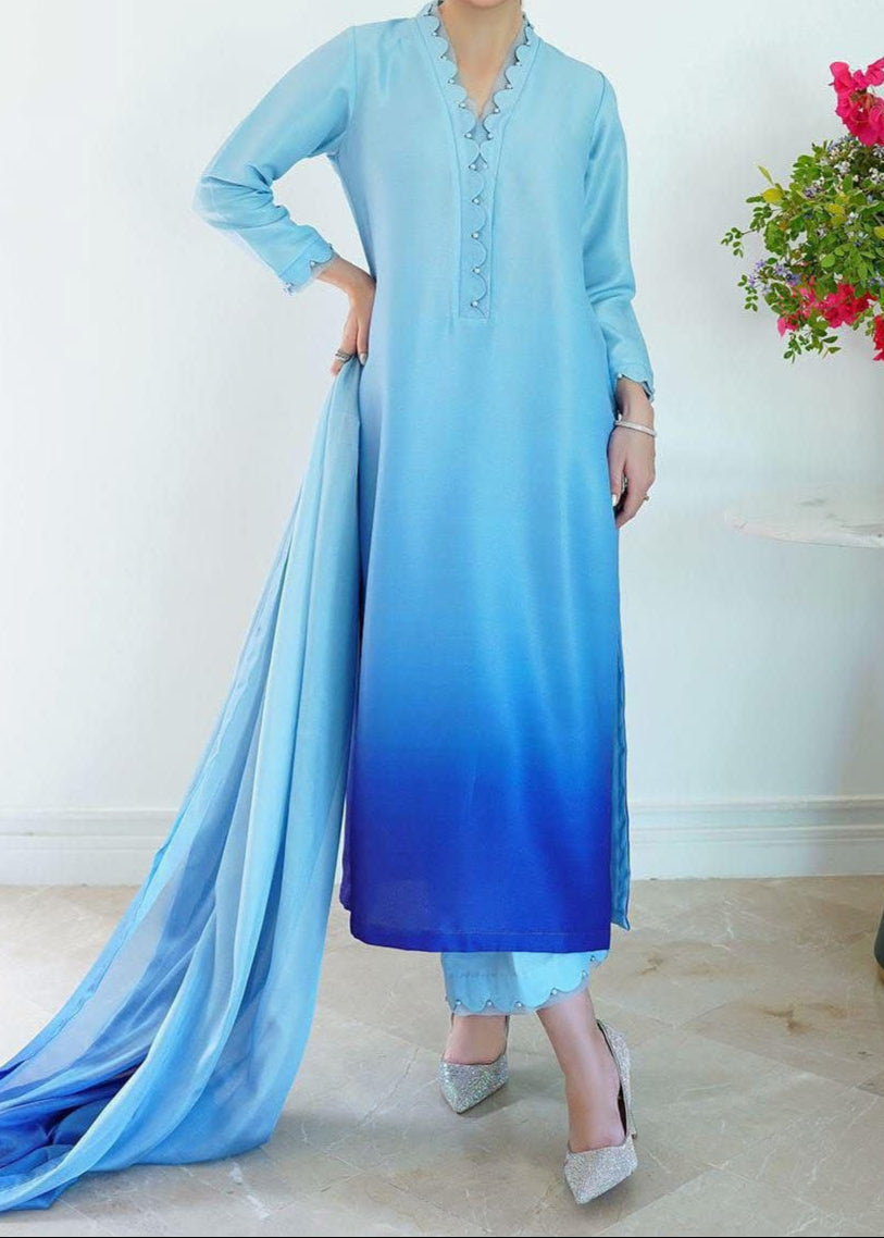 Grace W704 - Digital Printed 3pc Silk dress With Digital Printed Silk dupatta.