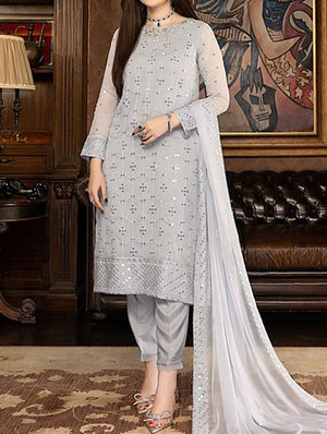 Pearl River – Embroidered Chiffon Unstitched 3Pc Suit