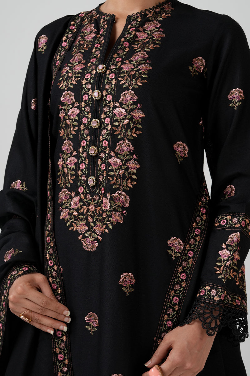 Grace W545-Embroidered 3pc marina dress with Embroidered Marina shawl.