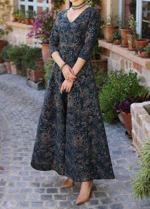 Grace W330- Embroidered 2pc Linen dress