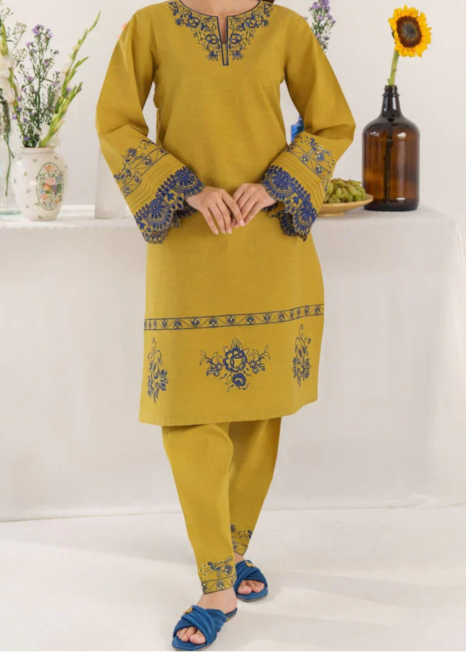 Grace W747-Embroidered 3pc Marina Dress With Printed Shawl.