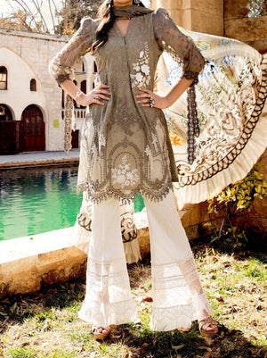 Grace S426 -Embroidered 3pc lawn dress with digital printed silk dupatta
