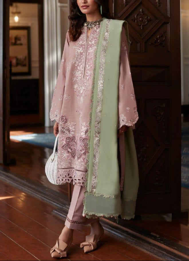 Grace S861-Embroidered 3PC Lawn Dress with Embroidered Chiffon Dupatta.